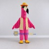 Custom Pink and Cream Flamingo Character in a Vest Mascot Costume Adult Full Body Suit for Summer Events Custom Pink and Cream Flamingo Character in a Vest Mascot Costume Adult Full Body Suit for Summer Events