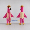 Custom Pink and Cream Flamingo Character in a Vest Mascot Costume Adult Full Body Suit for Summer Events Custom Pink and Cream Flamingo Character in a Vest Mascot Costume Adult Full Body Suit for Summer Events