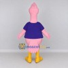 Custom Pink and Purple Flamingo Character in a T-Shirt Mascot Costume Adult Full Body Suit for Summer Events Custom Pink and Purple Flamingo Character in a T-Shirt Mascot Costume Adult Full Body Suit for Summer Events
