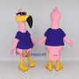 Custom Pink and Purple Flamingo Character in a T-Shirt Mascot Costume Adult Full Body Suit for Summer Events