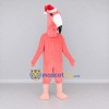 Custom Pink and White Flamingo with a Santa Hat Mascot Costume Adult Full Body Suit for Christmas Events Custom Pink and White Flamingo with a Santa Hat Mascot Costume Adult Full Body Suit for Christmas Events