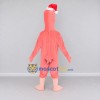 Custom Pink and White Flamingo with a Santa Hat Mascot Costume Adult Full Body Suit for Christmas Events Custom Pink and White Flamingo with a Santa Hat Mascot Costume Adult Full Body Suit for Christmas Events