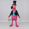 Custom Pink and Black Flamingo Character in a Top Hat Mascot Costume Adult Full Body Suit for Theme Parties Custom Pink and Black Flamingo Character in a Top Hat Mascot Costume Adult Full Body Suit for Theme Parties