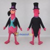 Custom Pink and Black Flamingo Character in a Top Hat Mascot Costume Adult Full Body Suit for Theme Parties Custom Pink and Black Flamingo Character in a Top Hat Mascot Costume Adult Full Body Suit for Theme Parties