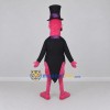 Custom Pink and Black Flamingo Character in a Top Hat Mascot Costume Adult Full Body Suit for Theme Parties Custom Pink and Black Flamingo Character in a Top Hat Mascot Costume Adult Full Body Suit for Theme Parties