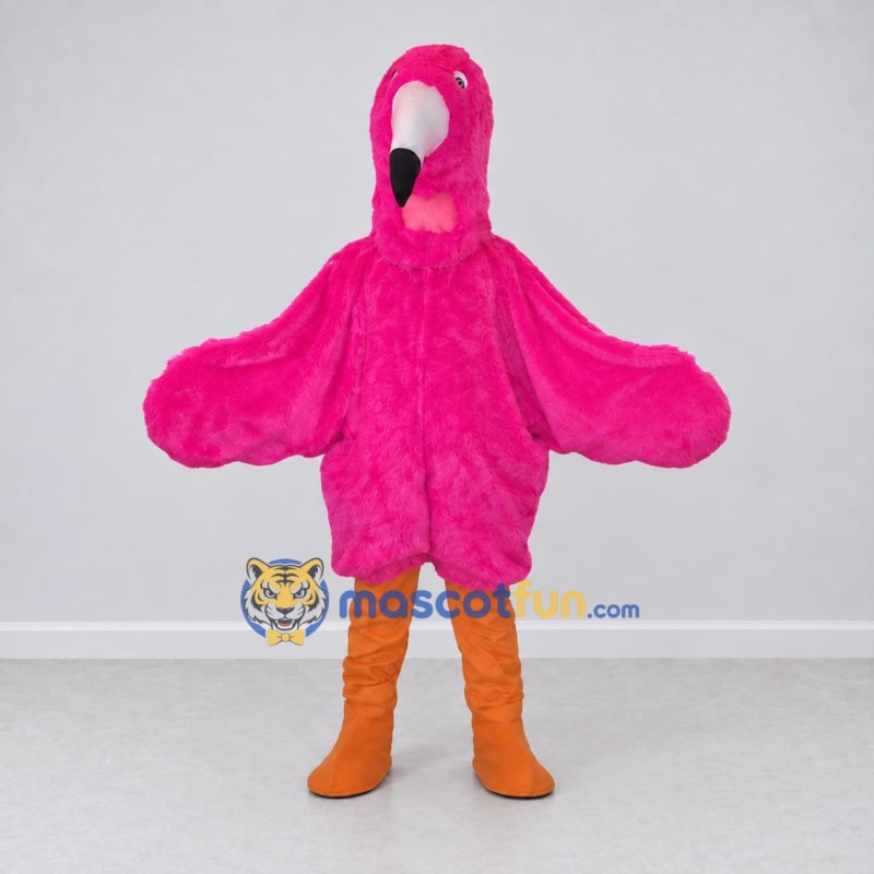 Custom Pink and Orange Flamingo Character Mascot Costume Adult Full Body Suit for Summer Events Custom Pink and Orange Flamingo Character Mascot Costume Adult Full Body Suit for Summer Events