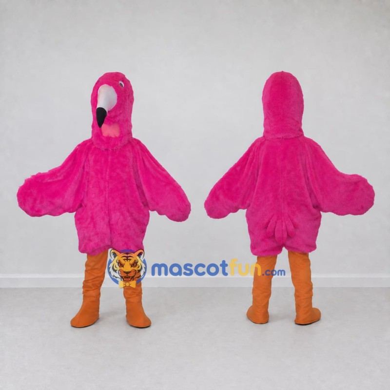 Custom Pink and Orange Flamingo Character Mascot Costume Adult Full Body Suit for Summer Events Custom Pink and Orange Flamingo Character Mascot Costume Adult Full Body Suit for Summer Events