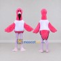 Custom Pink and White Flamingo Character in a Jersey Mascot Costume Adult Full Body Suit for Sports Events