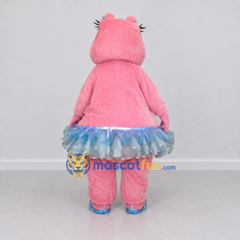 Custom Pink and Blue Hippo Ballerina Character Mascot Costume Adult Full Body Suit for Dance Events Custom Pink and Blue Hippo Ballerina Character Mascot Costume Adult Full Body Suit for Dance Events