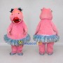 Custom Pink and Blue Hippo Ballerina Character Mascot Costume Adult Full Body Suit for Dance Events
