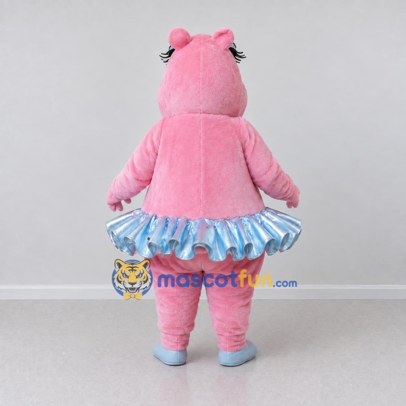Custom Pink and Blue Hippo Ballerina Character Mascot Costume Adult Full Body Suit for Dance Events Custom Pink and Blue Hippo Ballerina Character Mascot Costume Adult Full Body Suit for Dance Events