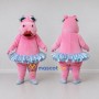 Custom Pink and Blue Hippo Ballerina Character Mascot Costume Adult Full Body Suit for Dance Events