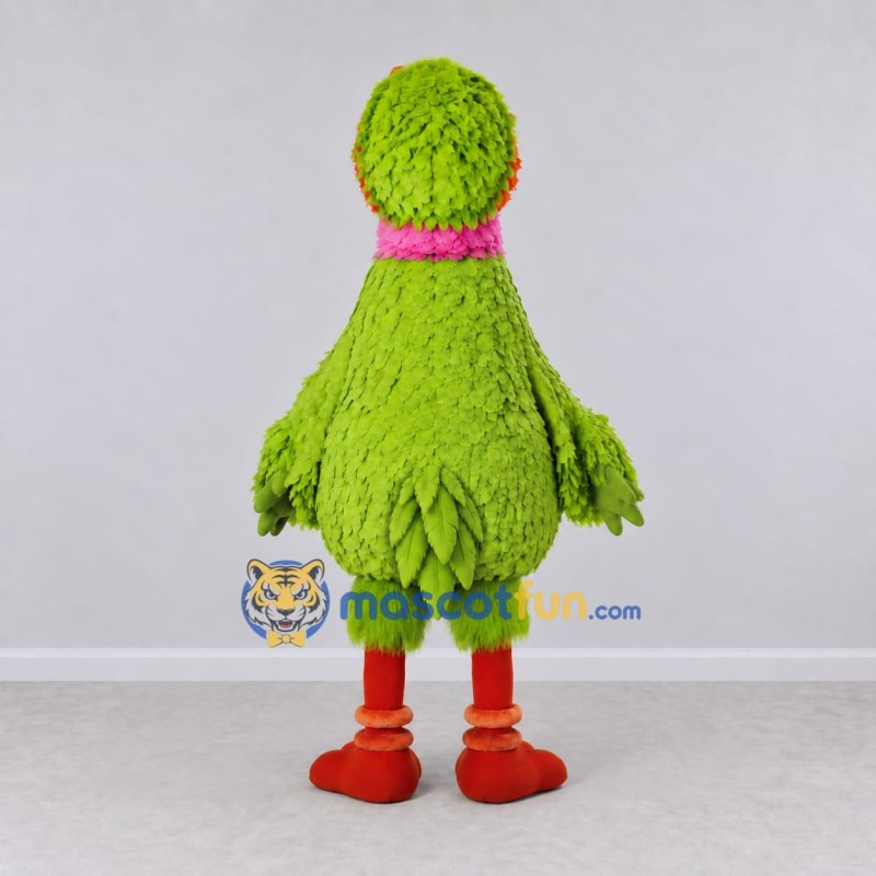 Custom Green and Orange Bird Character Mascot Costume Adult Full Body Suit for School Events Custom Green and Orange Bird Character Mascot Costume Adult Full Body Suit for School Events