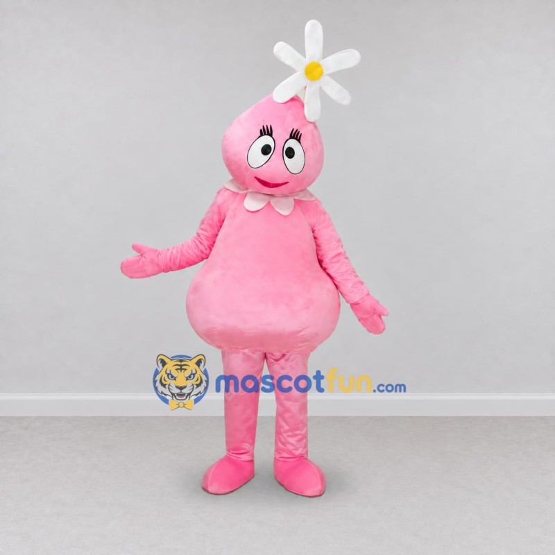 Custom Pink and White Flower Sprite Character Mascot Costume Adult Full Body Suit for Garden Events Custom Pink and White Flower Sprite Character Mascot Costume Adult Full Body Suit for Garden Events