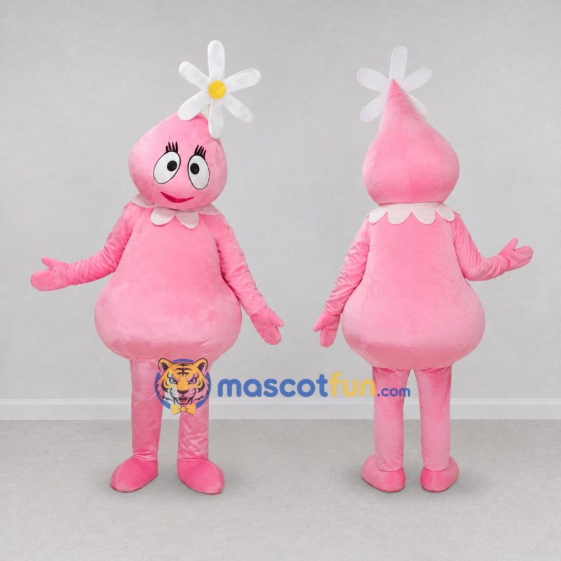Custom Pink and White Flower Sprite Character Mascot Costume Adult Full Body Suit for Garden Events Custom Pink and White Flower Sprite Character Mascot Costume Adult Full Body Suit for Garden Events