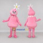 Custom Pink and White Flower Sprite Character Mascot Costume Adult Full Body Suit for Garden Events
