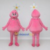 Custom Pink and White Flower Sprite Character Mascot Costume Adult Full Body Suit for Garden Events Custom Pink and White Flower Sprite Character Mascot Costume Adult Full Body Suit for Garden Events
