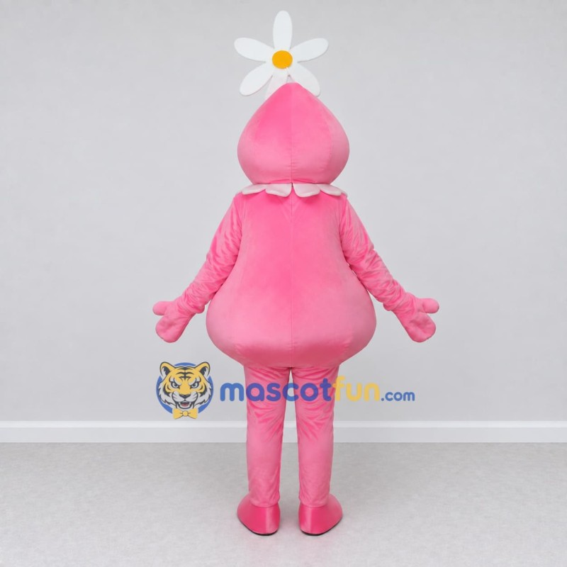Custom Pink and White Flower Sprite Character Mascot Costume Adult Full Body Suit for Garden Events Custom Pink and White Flower Sprite Character Mascot Costume Adult Full Body Suit for Garden Events