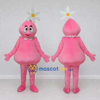 Custom Pink and White Flower Sprite Character Mascot Costume Adult Full Body Suit for Garden Events