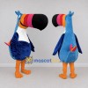 Custom Blue and Orange Toucan Character Mascot Costume Adult Full Body Suit for Wildlife Events