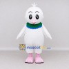 Custom White and Pink Bird Character with a Ruffled Collar Mascot Costume Adult Full Body Suit for School Events Custom White and Pink Bird Character with a Ruffled Collar Mascot Costume Adult Full Body Suit for School Events