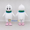 Custom White and Pink Bird Character with a Ruffled Collar Mascot Costume Adult Full Body Suit for School Events Custom White and Pink Bird Character with a Ruffled Collar Mascot Costume Adult Full Body Suit for School Events