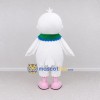 Custom White and Pink Bird Character with a Ruffled Collar Mascot Costume Adult Full Body Suit for School Events Custom White and Pink Bird Character with a Ruffled Collar Mascot Costume Adult Full Body Suit for School Events
