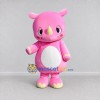 Custom Pink and White Rhino Character Mascot Costume Adult Full Body Suit for School Events Custom Pink and White Rhino Character Mascot Costume Adult Full Body Suit for School Events