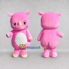 Custom Pink and White Rhino Character Mascot Costume Adult Full Body Suit for School Events