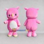 Custom Pink and White Rhino Character Mascot Costume Adult Full Body Suit for School Events