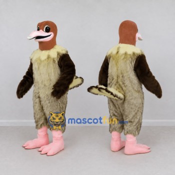 Custom Brown and Cream Ostrich Character Mascot Costume Adult Full Body Suit for Wildlife Events