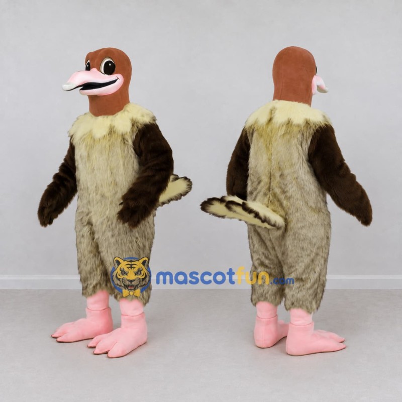 Custom Brown and Cream Ostrich Character Mascot Costume Adult Full Body Suit for Wildlife Events Custom Brown and Cream Ostrich Character Mascot Costume Adult Full Body Suit for Wildlife Events