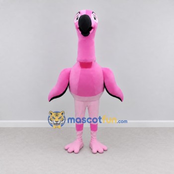 Custom Pink and White Flamingo Character Mascot Costume Adult Full Body Suit for Summer Events Custom Pink and White Flamingo Character Mascot Costume Adult Full Body Suit for Summer Events