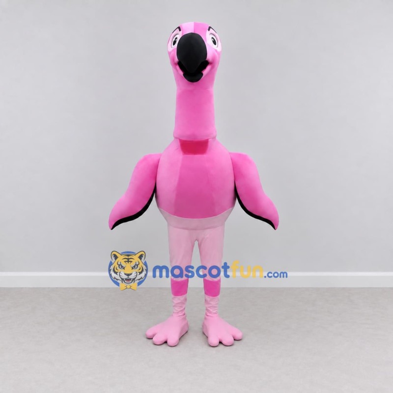 Custom Pink and White Flamingo Character Mascot Costume Adult Full Body Suit for Summer Events Custom Pink and White Flamingo Character Mascot Costume Adult Full Body Suit for Summer Events