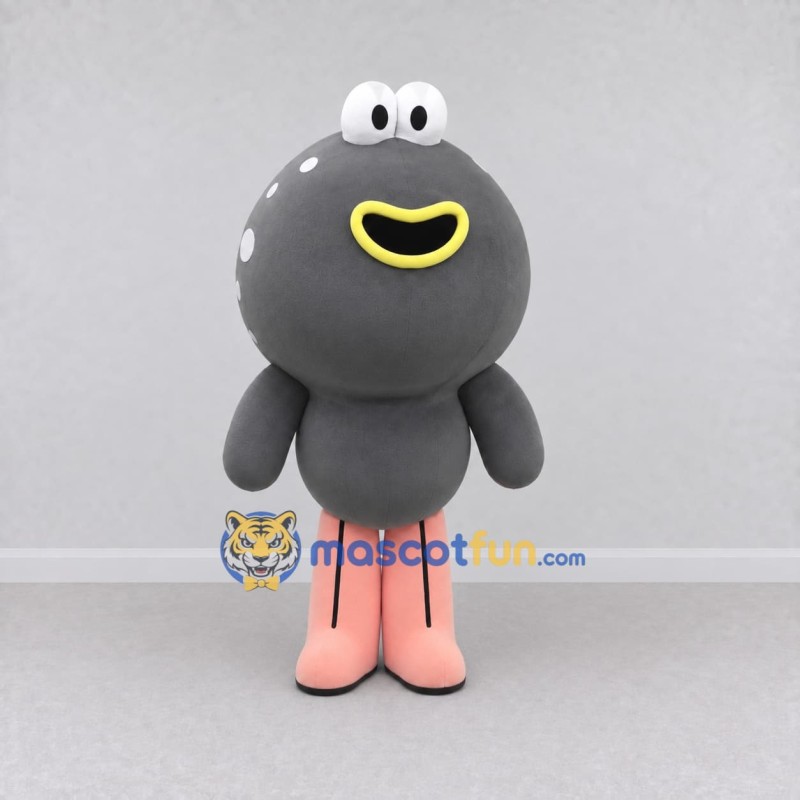 Custom Gray and Pink Round Monster Character Mascot Costume Adult Full Body Suit for Theme Parties Custom Gray and Pink Round Monster Character Mascot Costume Adult Full Body Suit for Theme Parties
