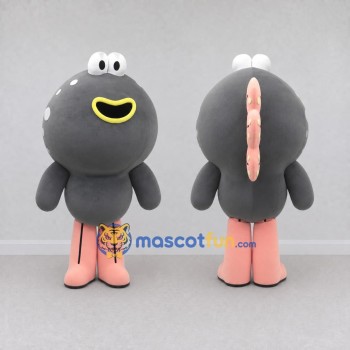 Custom Gray and Pink Round Monster Character Mascot Costume Adult Full Body Suit for Theme Parties