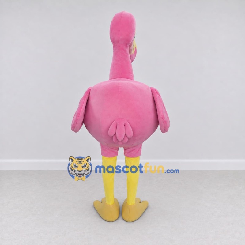Custom Pink and Yellow Flamingo Character Mascot Costume Adult Full Body Suit for Summer Events Custom Pink and Yellow Flamingo Character Mascot Costume Adult Full Body Suit for Summer Events
