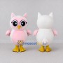 Custom White and Pink Owl Character Mascot Costume Adult Full Body Suit for School Events