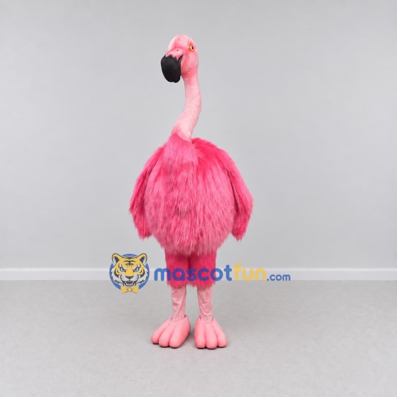 Custom Pink and Black Flamingo Character Mascot Costume Adult Full Body Suit for Summer Events Custom Pink and Black Flamingo Character Mascot Costume Adult Full Body Suit for Summer Events