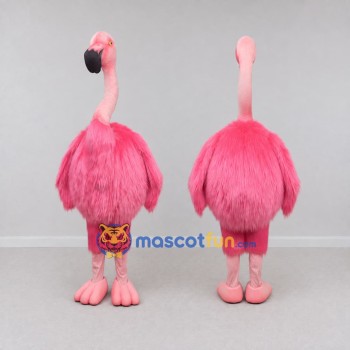 Custom Pink and Black Flamingo Character Mascot Costume Adult Full Body Suit for Summer Events
