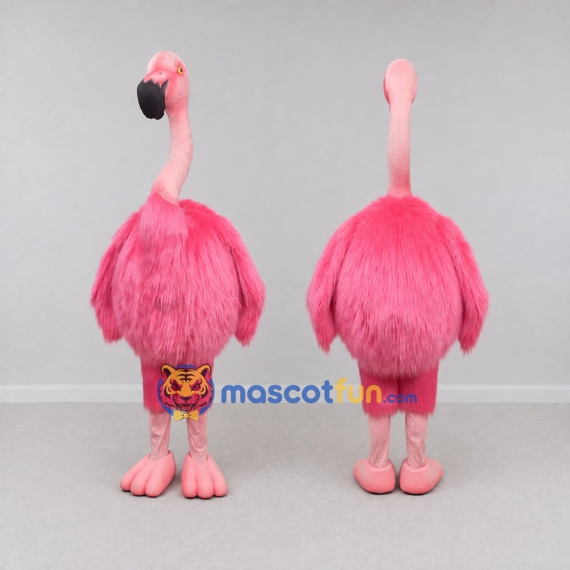 Custom Pink and Black Flamingo Character Mascot Costume Adult Full Body Suit for Summer Events Custom Pink and Black Flamingo Character Mascot Costume Adult Full Body Suit for Summer Events