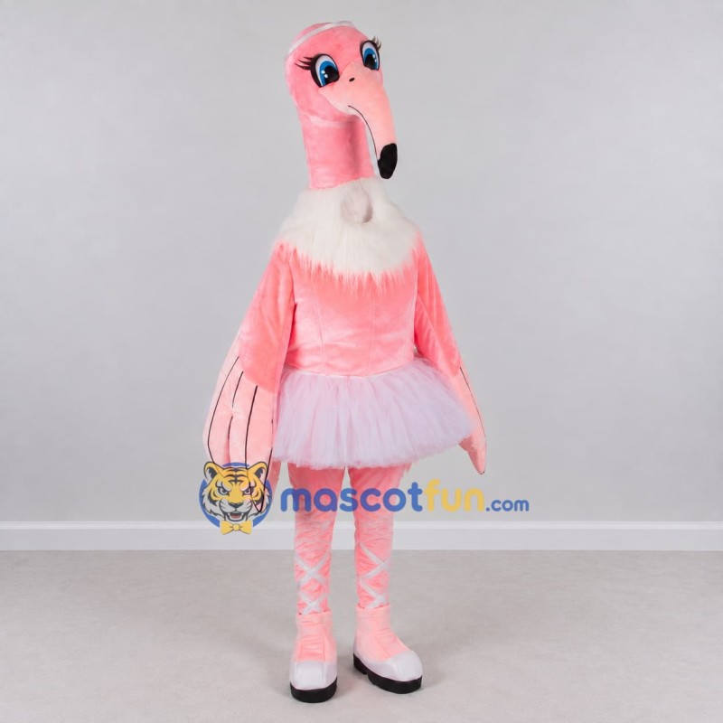 Custom Pink and White Flamingo Ballerina Character Mascot Costume Adult Full Body Suit for Dance Events Custom Pink and White Flamingo Ballerina Character Mascot Costume Adult Full Body Suit for Dance Events