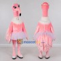 Custom Pink and White Flamingo Ballerina Character Mascot Costume Adult Full Body Suit for Dance Events