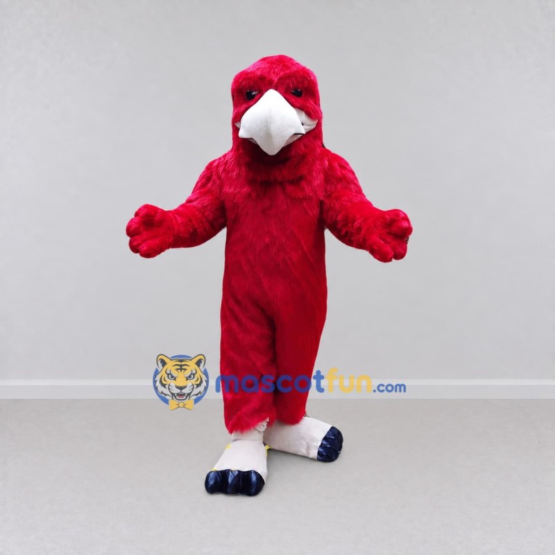 Custom Red and White Bird Character Mascot Costume Adult Full Body Suit for School Events Custom Red and White Bird Character Mascot Costume Adult Full Body Suit for School Events