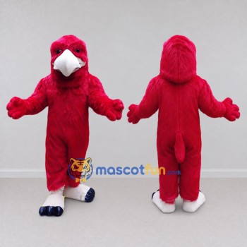 Custom Red and White Bird Character Mascot Costume Adult Full Body Suit for School Events