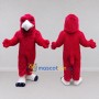 Custom Red and White Bird Character Mascot Costume Adult Full Body Suit for School Events