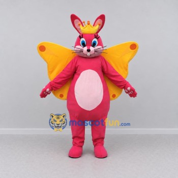 Custom Pink and Yellow Butterfly Rabbit Character Mascot Costume Adult Full Body Suit for Theme Parties Custom Pink and Yellow Butterfly Rabbit Character Mascot Costume Adult Full Body Suit for Theme Parties