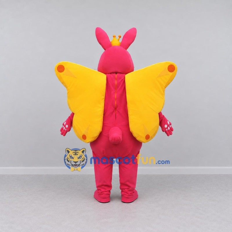 Custom Pink and Yellow Butterfly Rabbit Character Mascot Costume Adult Full Body Suit for Theme Parties Custom Pink and Yellow Butterfly Rabbit Character Mascot Costume Adult Full Body Suit for Theme Parties