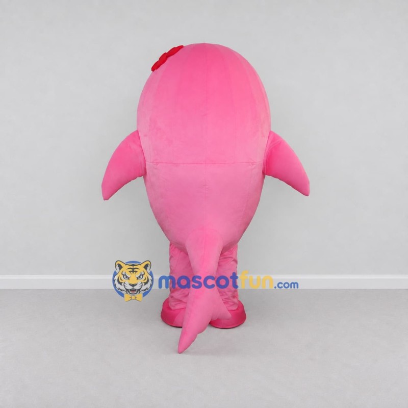 Custom Pink and White Dolphin Character Mascot Costume Adult Full Body Suit for Ocean Events Custom Pink and White Dolphin Character Mascot Costume Adult Full Body Suit for Ocean Events