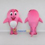 Custom Pink and White Dolphin Character Mascot Costume Adult Full Body Suit for Ocean Events